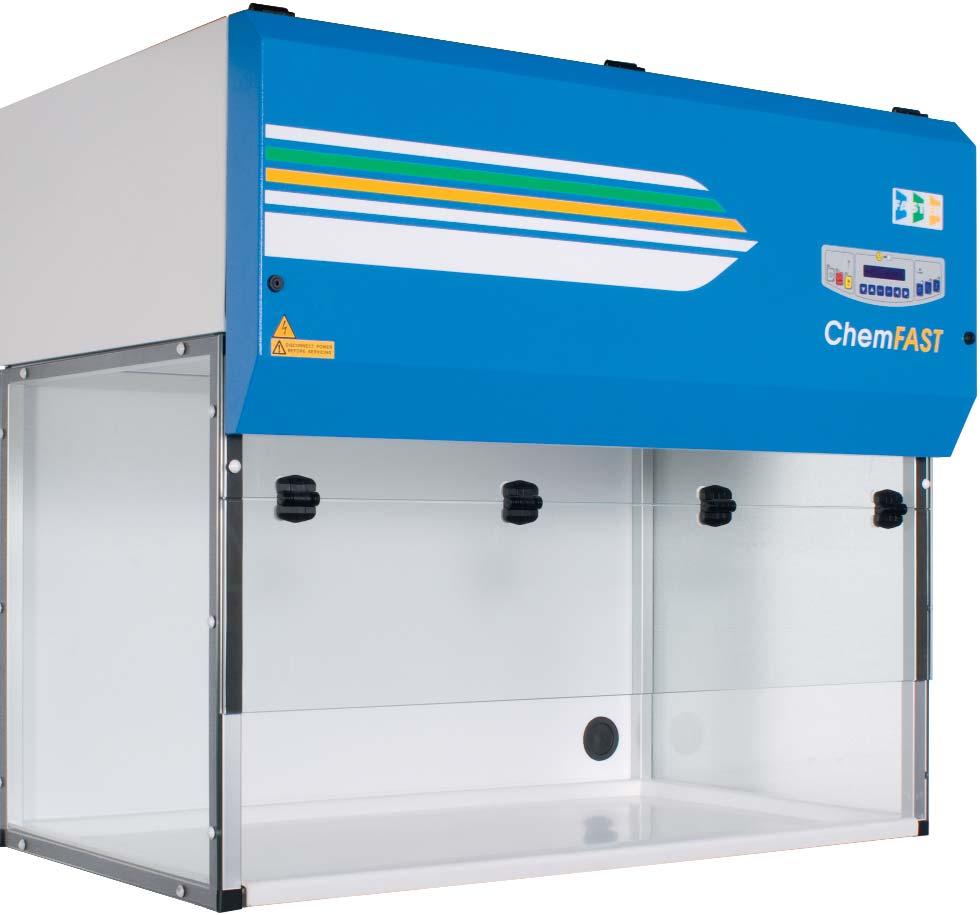 ChemFAST cupboards are available in two different versions: ChemFAST Top series fume cupboards meet all routine requirements. ChemFAST Elite series units have additional microprocessor control.