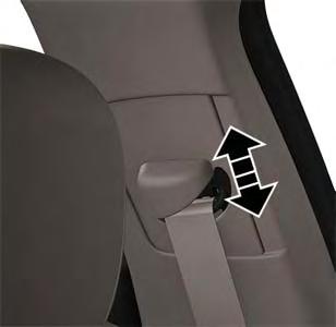 GETTING STARTED Adjustable Upper Shoulder Belt Anchorage In the driver and front passenger seats, the top of the shoulder belt can be adjusted upward or downward to position the seat belt away from