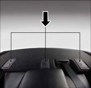 Locating The Upper Tether Anchorages Lower Anchors There are tether strap anchorages behind each rear seating position located in the panel between the rear seatback and the rear window.