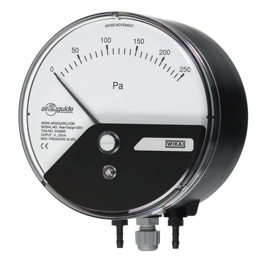 Pressure Differential pressure gauge with electrical output signal Model A2G-15 WIKA data sheet PV 17.
