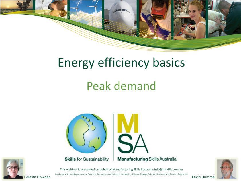CH: Peak demand is an interesting issue in energy efficiency because it is primarily a cost and capacity issue, where businesses may be charged a higher rate for all of their electricity because they