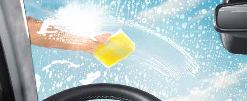 brake dust and grime. The extra sponge helps wipe away tough blemishes from glass surfaces.