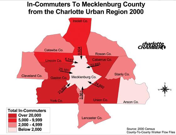 The Destination for Jobs Mecklenburg County is the major employment destination in the region.