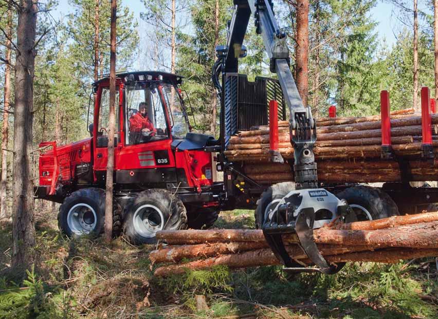 The low weight, high ground clearance and the superior tracking properties combine for low impact on the forest. Equally tangible is the 835 s high level of equipment.