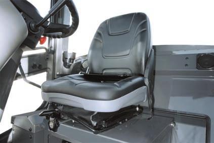 (Optional) A suspension seat is available to lessen vibrations and shock during operation.