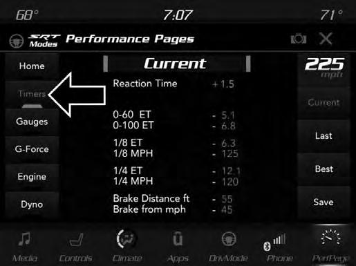 Timers Performance Pages Timers MULTIMEDIA 415 When the Timers Page is selected, you will be able to select from following Tickets : Current Pressing the Current button displays a real time summary