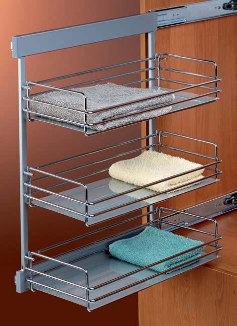 H 40 mm H 172 QUIPMITO RMRIO BDROOM QUIPMT Cestos y estantes extraíbles Pull-out baskets and shelves Bastidor extraíble y bandeja multiuso Pull-out frame and multipurpose basket R 38113014 reversible