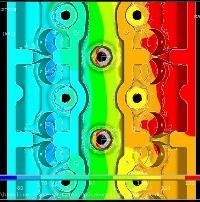clearances At Cam bearing & HLA bore, based on thermal FEA