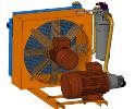 Motor pump an heat exchanger for pressure lubrication and