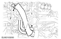 Disconnect the exhaust gas recirculation (EGR) tube from the EGR valve. 1.