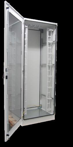 19 EQUIPMENT CABINET 19 CABINET WITH GLASS DOOR, LO Powder coating: RAL 7035, light gray Load capacity: 600 kg Protection class: IP54 Indoor cabinet