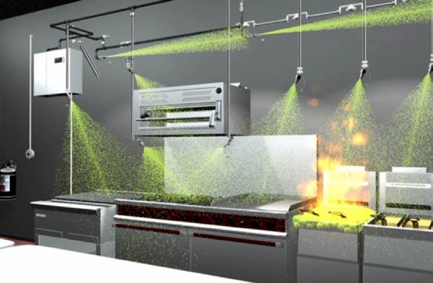 latsioonitorus ke kaitseks rasvatulekahjude eest. Köögikustutussüsteem kustutab tule, kasutades spetsiaalset keemilist kustutusainet.