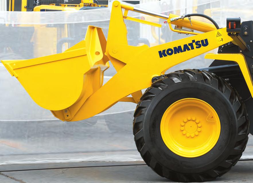 WA150-6 W HEEL L OADER WALK-AROUND High Productivity & Low Fuel Consumption with Hydrostatic Transmission High performance SAA4D95LE-5 engine Low fuel consumption Electronically-controlled HST with