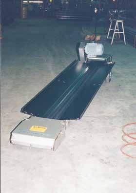 under discharge gate. Semi-pneumatic 10" wheels reduce effort to position conveyor. High capacity 12" or 16" belt delivers up to 90 tons* per hour.
