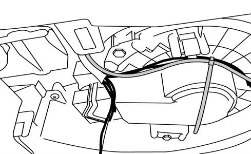 (d) Light engine with 2 wires attached is routed under center power outlet, toward driver side footwell. (Fig. 8-5) Fig.