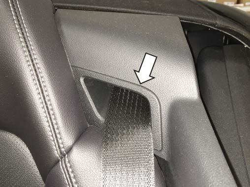 NOTE: For convertible models, after removing the seat belt guide