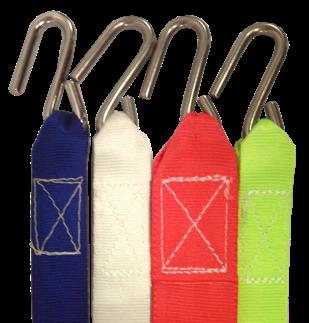 UNDERGROUND APPROVED CABLE STRAPS Complete with a 40x12 mm hook on each end Colour coded for easy length identification Durable double stitching 150 kg WLL (Proof Tested to 300 kg) VENT BANDS Vent