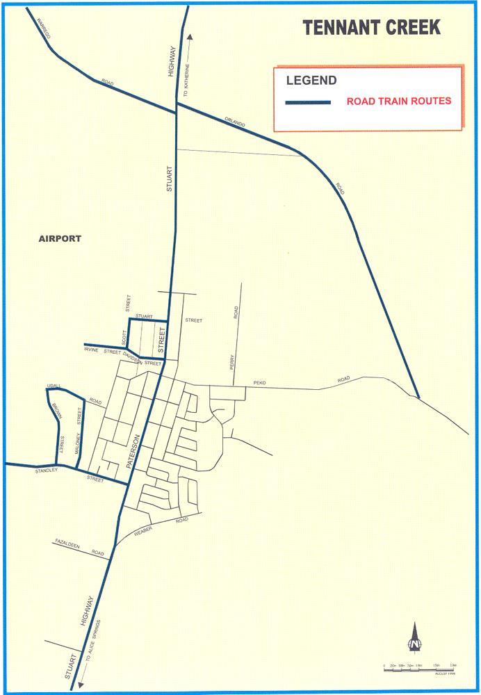 Appendix B Heavy Vehicle Route Maps Map 8: Tennant Creek Road Train Route