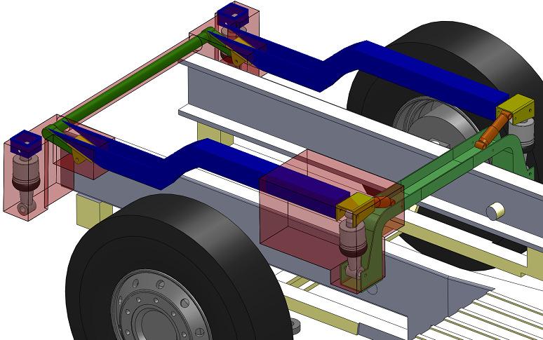 CHAPTER 5- MECHANICAL DESIGN Figure-49: Picture of the rear cabin suspension. The location of a hydraulic system below the suspension system does not allow the use of that space.