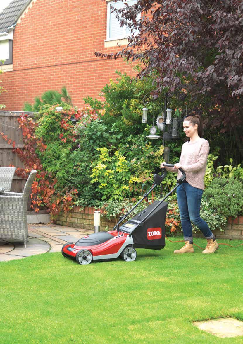 ELECTRIC MOWERS 1-POINT HEIGHT OF CUT Spring assisted single lever for quick and effortless
