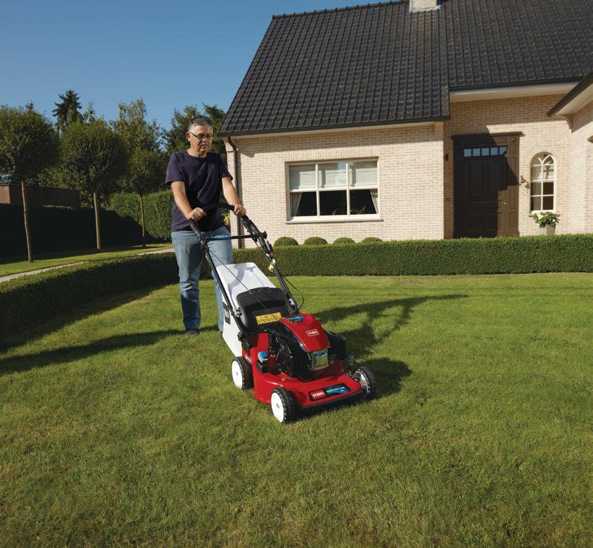 RECYCLER MOWERS RECYCLER TECHNOLOGY Front throw chamber and Atomic blade lift, suspend and
