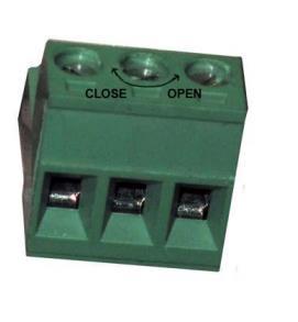 Take the terminal block offi of the control board to insert wires. Hold with screw terminals facing upward.