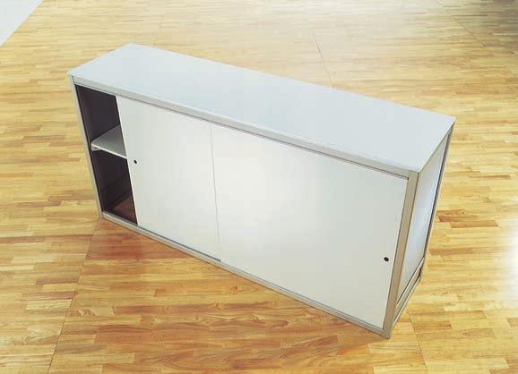 5 d x 40 h (1) internal helf Lockable liding door White countertop