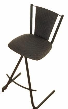 Chair Black powder coated frame Padded black eat and back Impact reitant