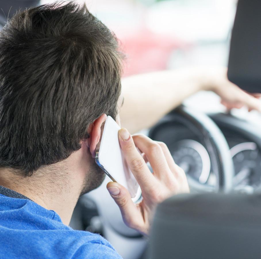 DISTRACTED DRIVING Support for a ban on hand-held cell phones so that all mobile conversations by the driver in a vehicle would have to be hands-free: Strongly support 44% Somewhat support 29%