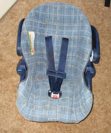 The infant seat was, by design, reclined in approximately a 45 degree angle towards the front of the vehicle. The seat was equipped with a 3-point harness.