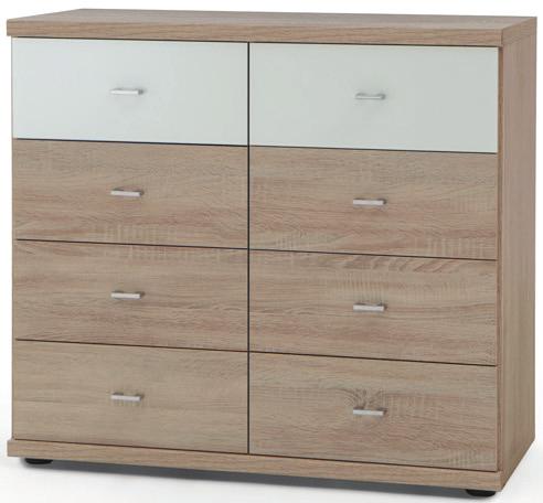 W D Chest of drawers with 8 pull-outs pull-outs in Black White