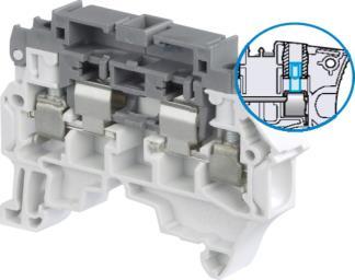 Technical Datasheet 1SNK166D001 Catalogue Page ZS-SF1-T Screw Clamp Terminal Blocks For x 0 and x fuses - with