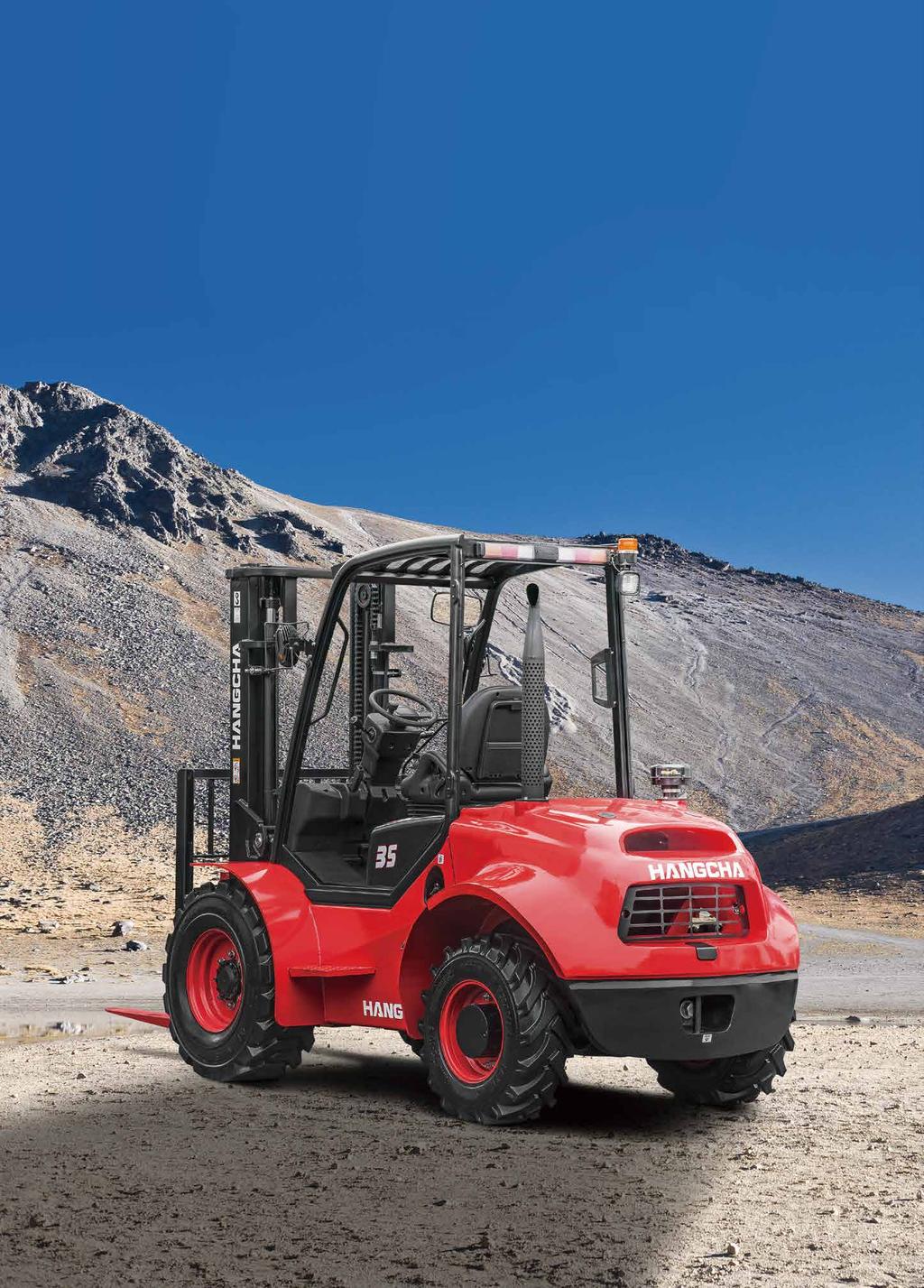 Four-Wheel Drive Rough Terrain Forklift 2017 VERSION 1COPYRIGHT 2017 with capacities of 2, to 3,kg ZHEJIANG HANGCHA IMP. &EXP. CO., LTD. Factory site: No.