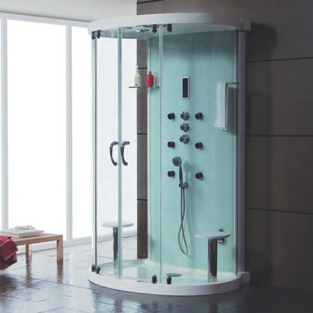 SHOWER ENCLOSURES - Shower Cabins Daphne Steam Cabin The Daphne Steam Cabin offers a spacious 1350 x 1000mm for the ultimate showering experience design.
