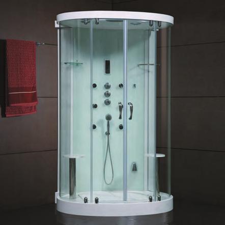 H 2250 W 1350 P 1000 mm Galatea 8mm Steam Cabin The Galatea 8mm Steam Cabin offers a spacious 900 x 1200mm for the ultimate showering experience design.