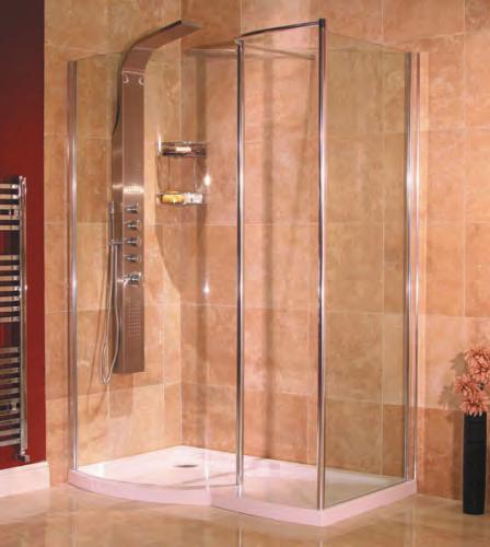 SHOWER ENCLOSURES - Walk In Enclosures 1400 x 900 Walk In Enclosures with Tray These walk-in shower enclosures have a unique, stylish and spacious showering option which incorporates state of the art