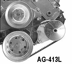 Pump Kits For Original Power Assist Steering [manual box] 16-K141A SWP smallblock stock Front motor mounts, flare hoses, 16-154-2 pump with single groove alum pulley 445.
