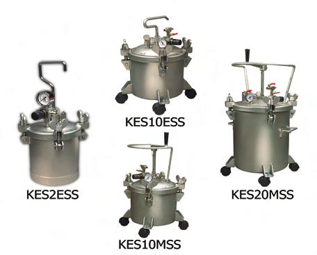 KES2ESS KES10ESS KES10MSS KES20MSS Model Capacity Working Pressure Length Width Height Weight Agitator Air Inlet Fluid Outlet KES2ESS 2 litres 4.