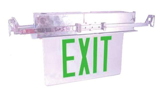 edgelit LED EXIT SIGN LETTERS TRIMPLATE VOLTAGE XTR-1RCA-EM XTR-1GCA-EM XTR-1RCW-EM XTR-1GCW-EM XTR-2RMW-EM XTR-2GMW-EM XTR-2RMA-EM XTR-2GMA-EM W W W.