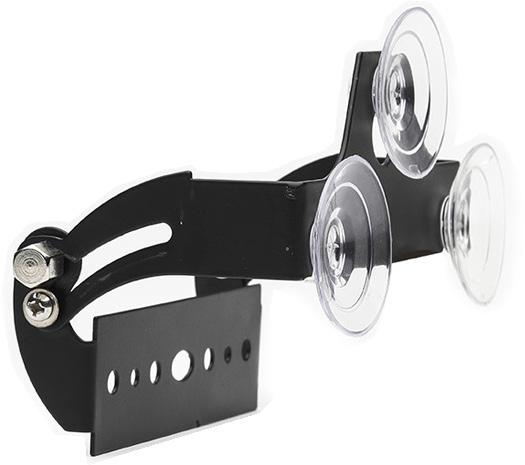 Mounting Suction Cup: Slide mounting screws down the track in the back of the bar. Line up the screws to the appropriate holes in the bracket. Secure the bracket using the included nuts.