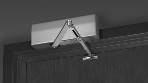 Parallel Arm Mounting DC8210 Series Allows inside application of closer on out-swinging doors.