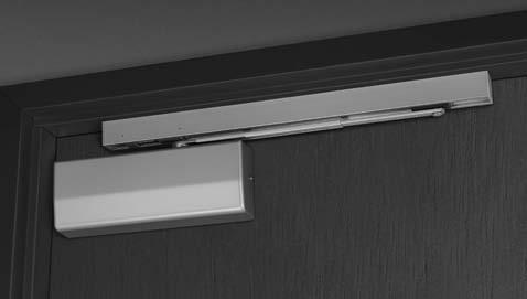 the face of the door. Arm bracket is mounted on the door. Minimum 1-3/4" (44mm) top jamb required.