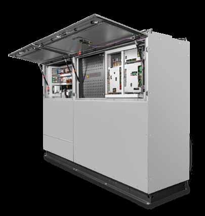 B Series Transformerless central inverters with a single power block DC and AC supplies in the same cabinet The input and output lines are integrated into the same cabinet, facilitating maintenance
