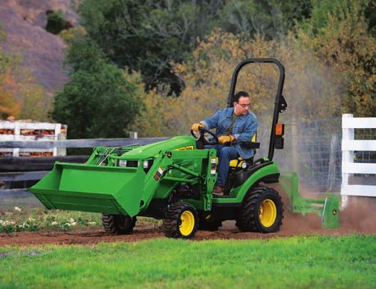 1 Family 1023E Both 1 Family Tractors feature a standard four-wheel drive for extra traction in slick conditions and increased drawbar pull.