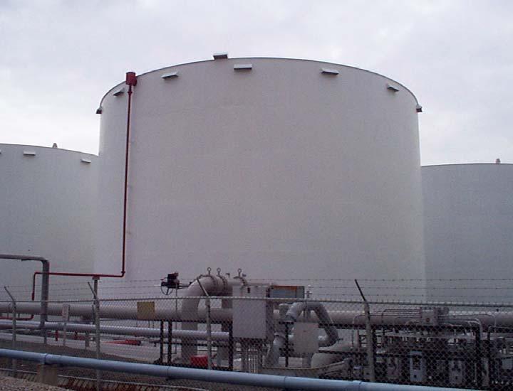 Figure 4 1: Cone Roof Storage Tank Some larger facilities have built-in fire protection systems.