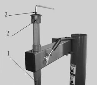 3.2.1 Using a Torque Wrench, tighten bolts to 52 ft.-lbs. (Fig. 5.) to secure Column to Base. 3.2.3 Use the wrench to remove the screw (Fig 6-3) Hexangular Shaft (Fig.
