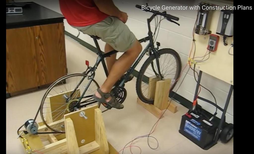 Figure 4: Similar design Performance prediction: By pedaling the stationary bike, the motor will generate voltage to charge the battery.