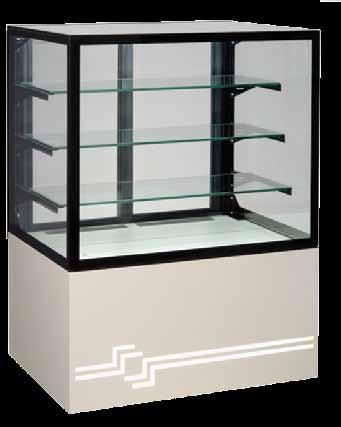 GEORGIA CUBE Square Patisserie Display Chiller Contemporary style square glass serve over for the display of patisserie style products.