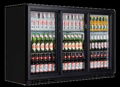 BACK BAR CHILLERS Undercounter Bottle Coolers Glass Door Back Bar Chillers for the display of cold beverages.