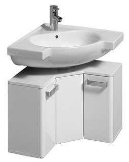 Model: Corner wash basin EN 32, (, EN 14688) 1) with ceramic overflow Model no.
